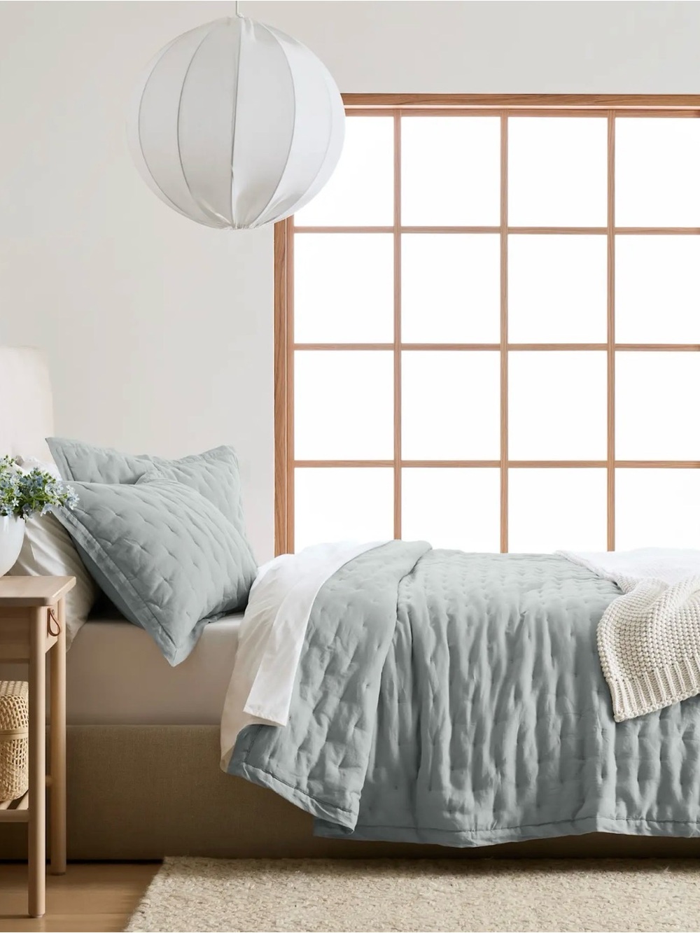 NWOT King/Cal King Mist European Linen Dream Quilt - Retail $184